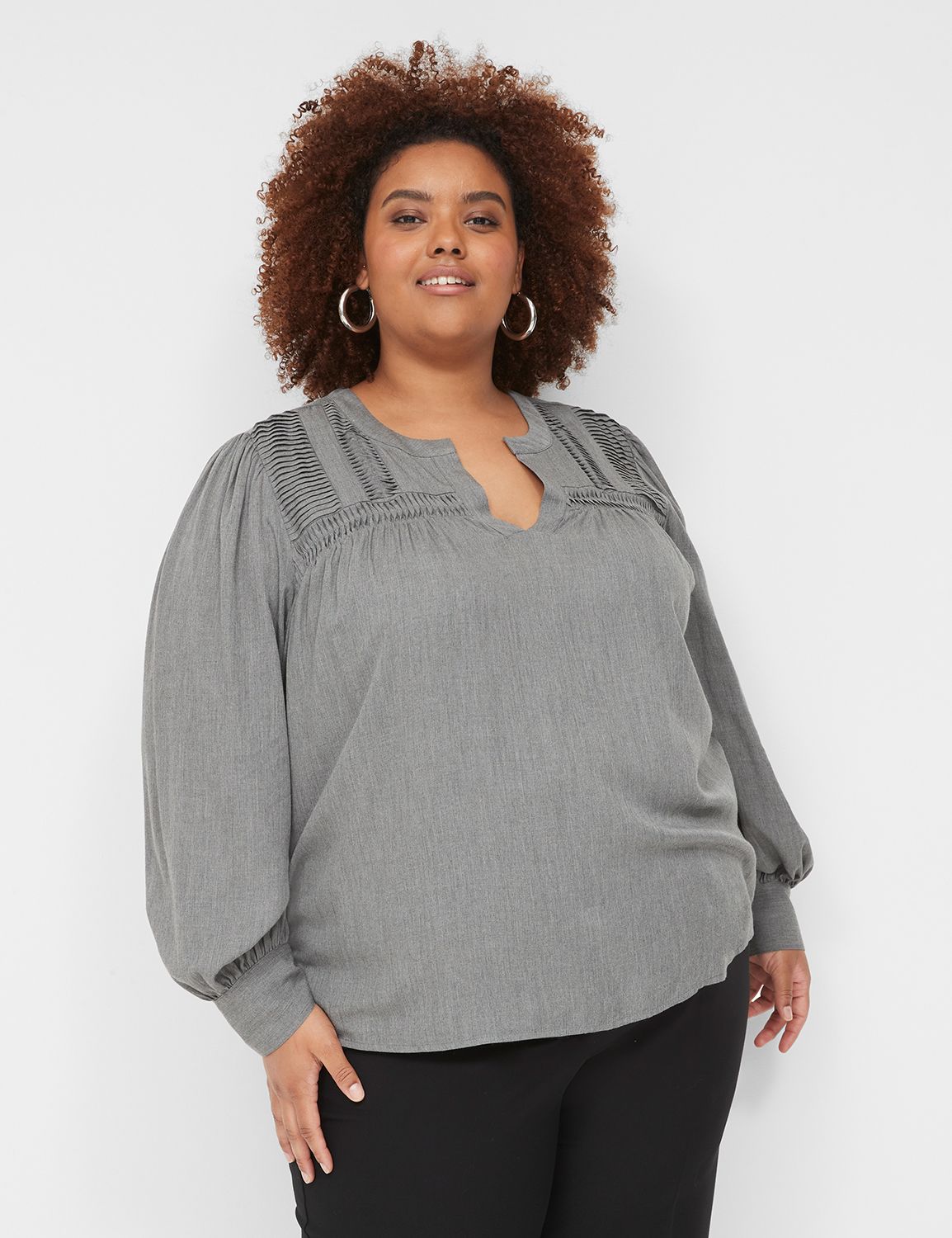 Plus Size Blouses & Shirts: Curve Button-Down Tops