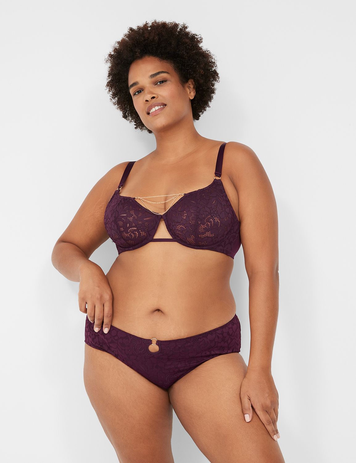 Unlined Demi Bra with Lace