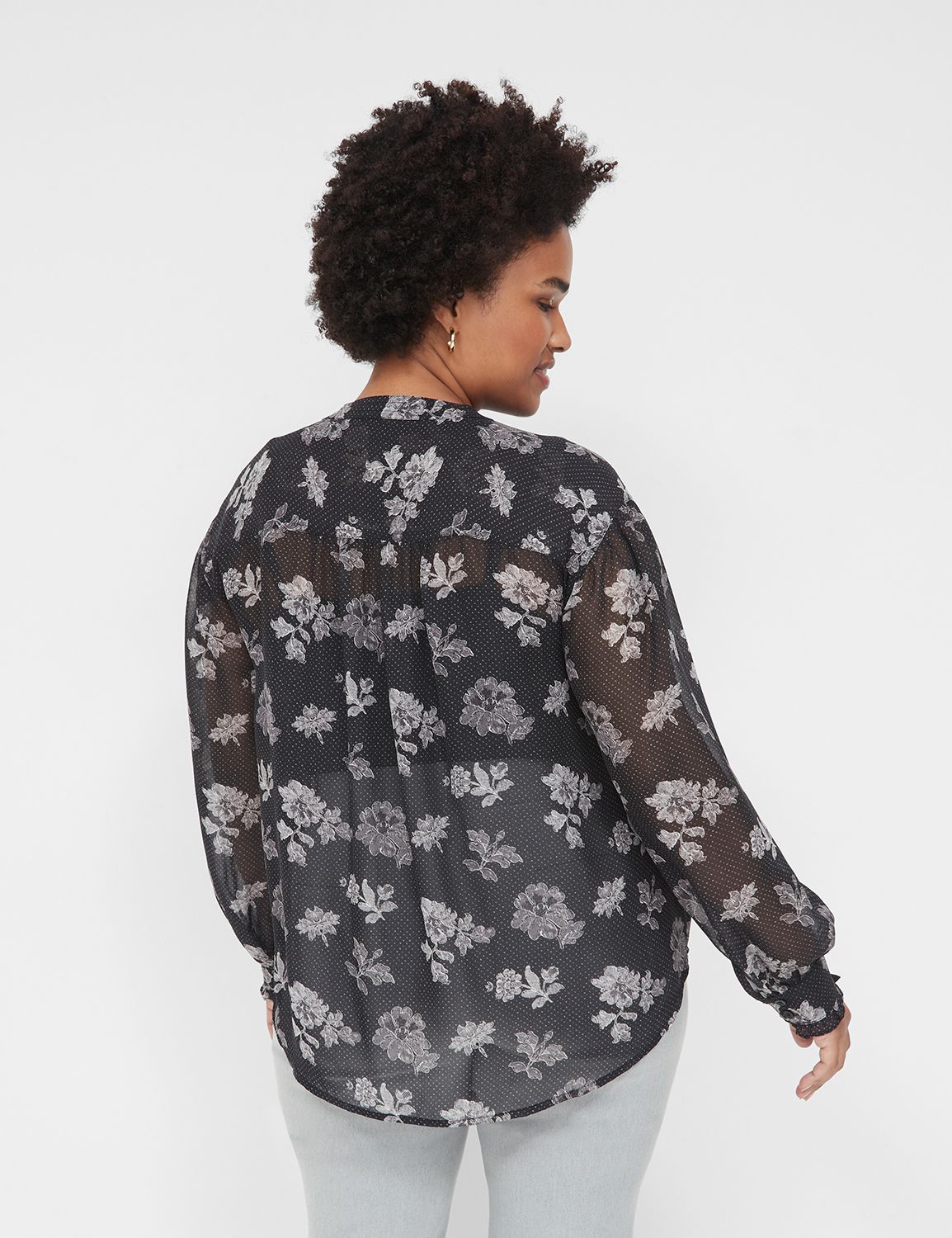 Ruffled Sleeve Printed Button Up Dress main image 0