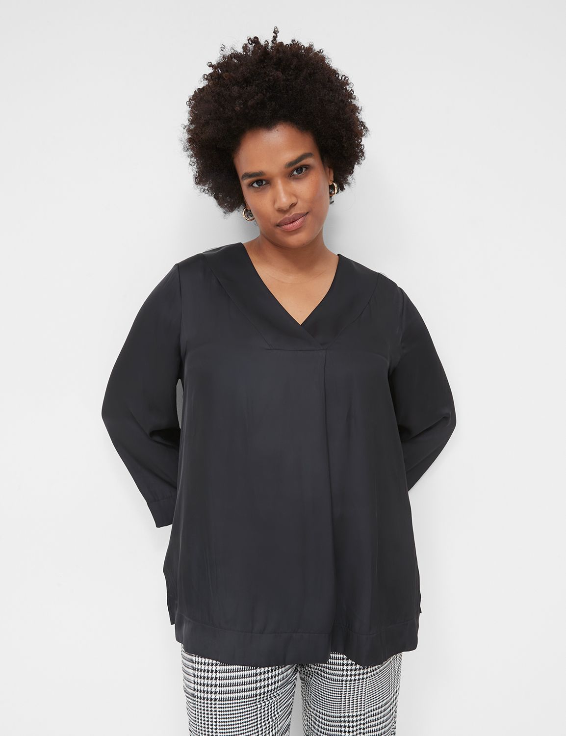 Classic Long-Sleeve V-Neck Tunic