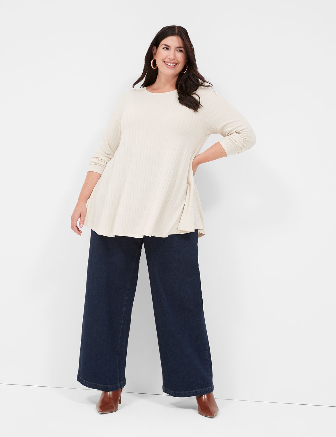 Swing Long Sleeve Crew Neck Gold Lu Product Image 3