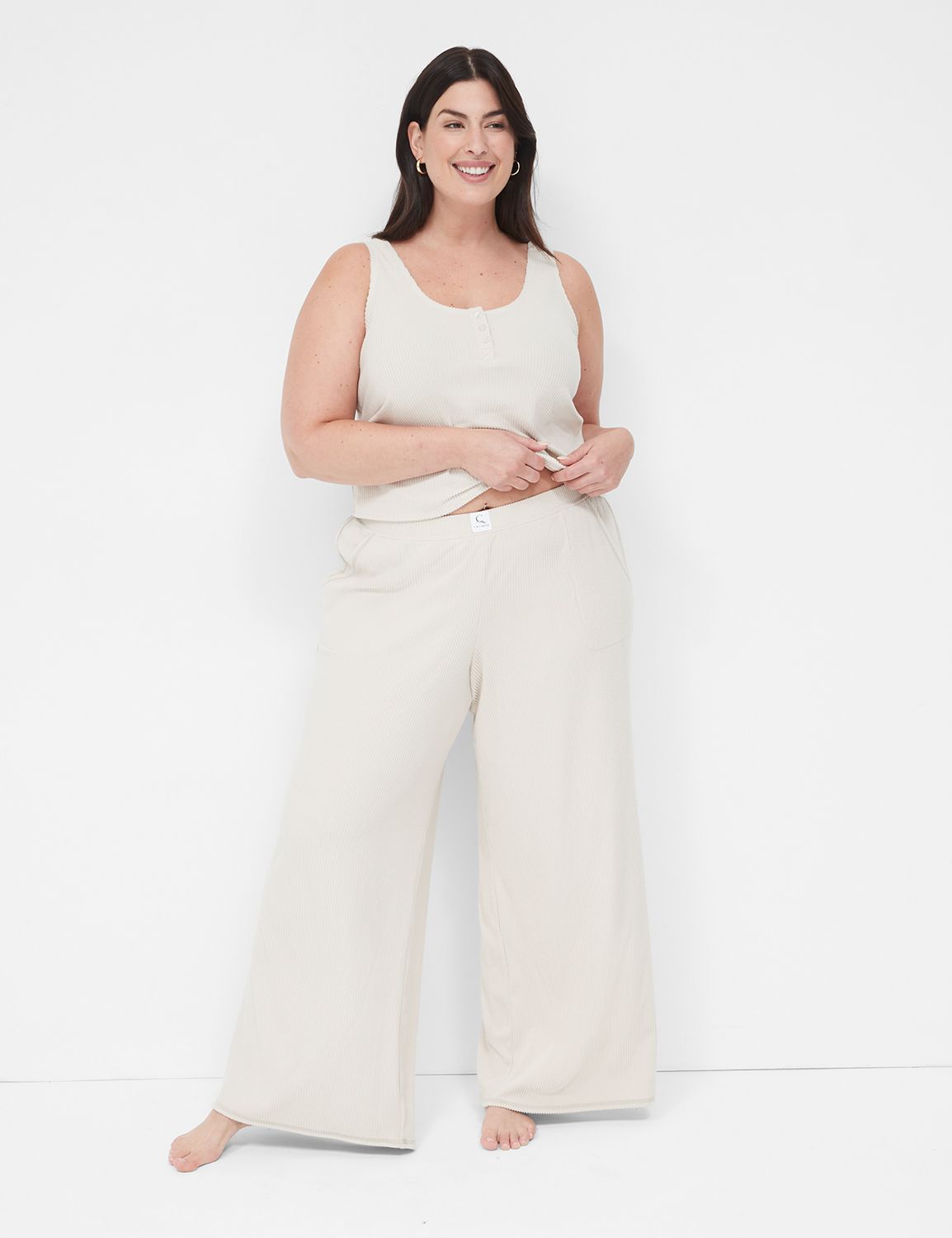 Brushed Rib Wide Leg Pant 1137070 F | LaneBryant
