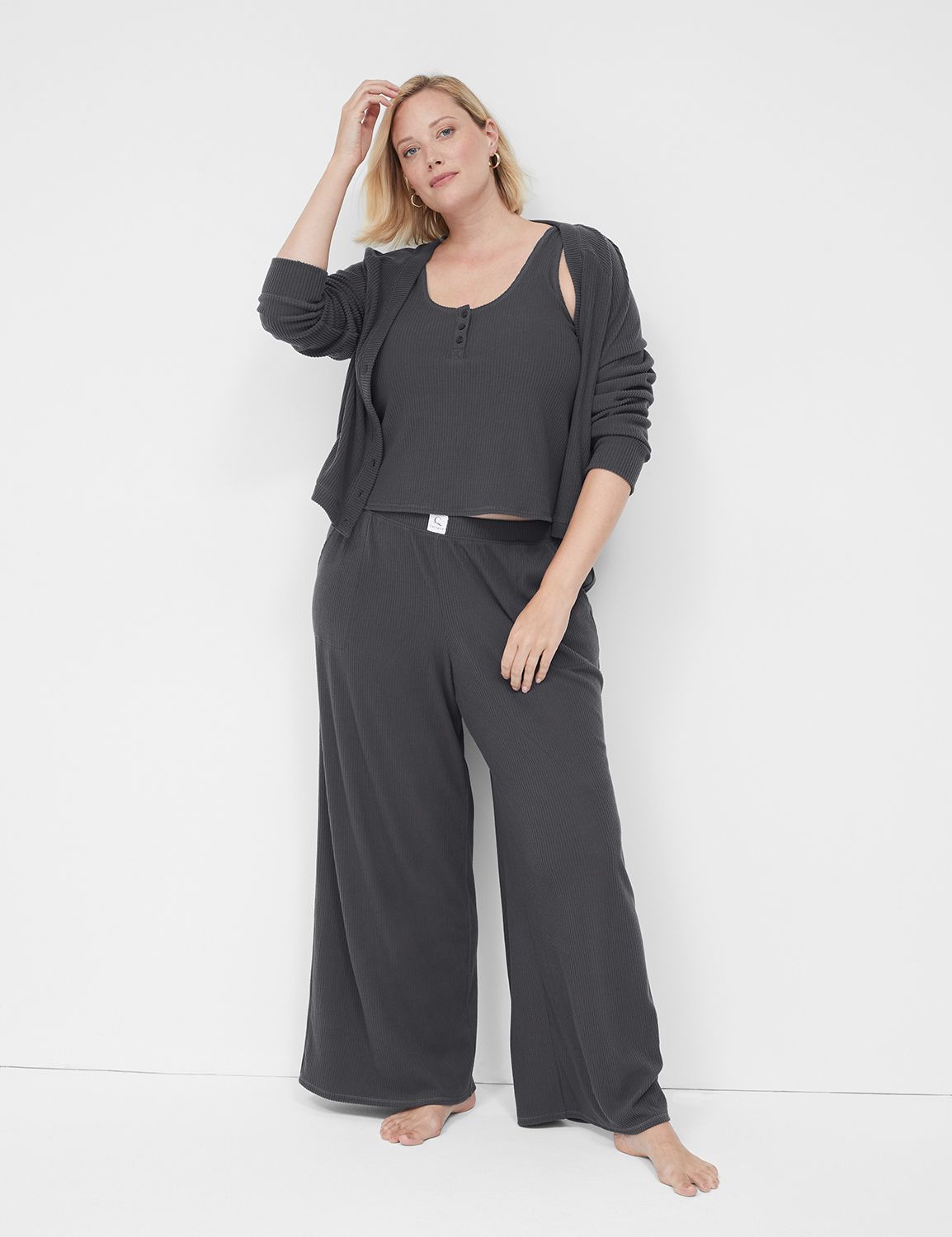 Crinkle Woven Wide Leg Pant