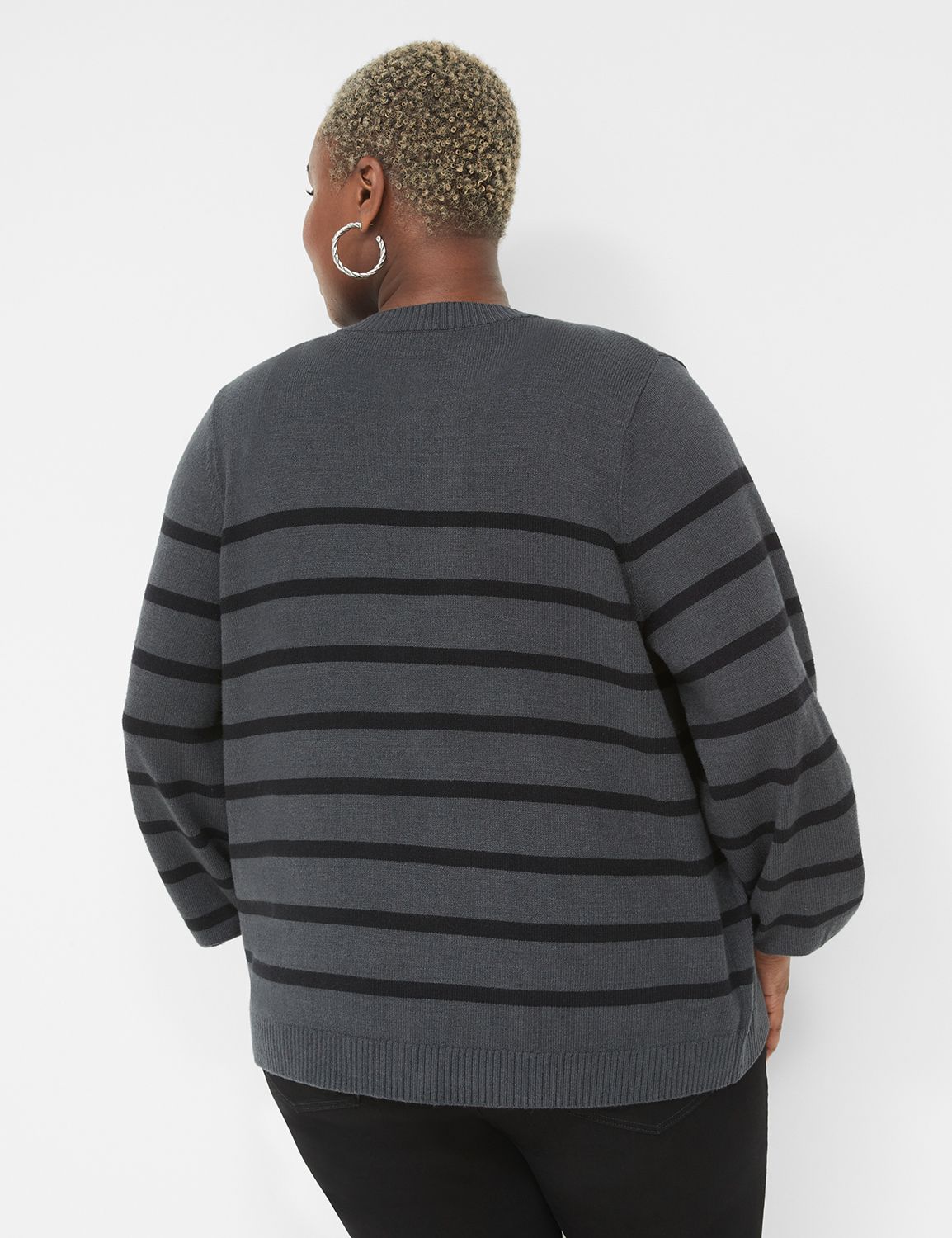 Button-Front Stripe Cardigan | LaneBryant