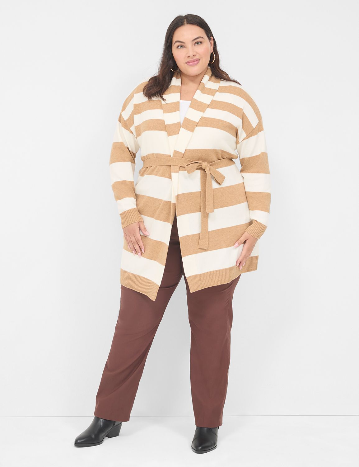 Classic Long Sleeve Belted Cardigan Product Image 3