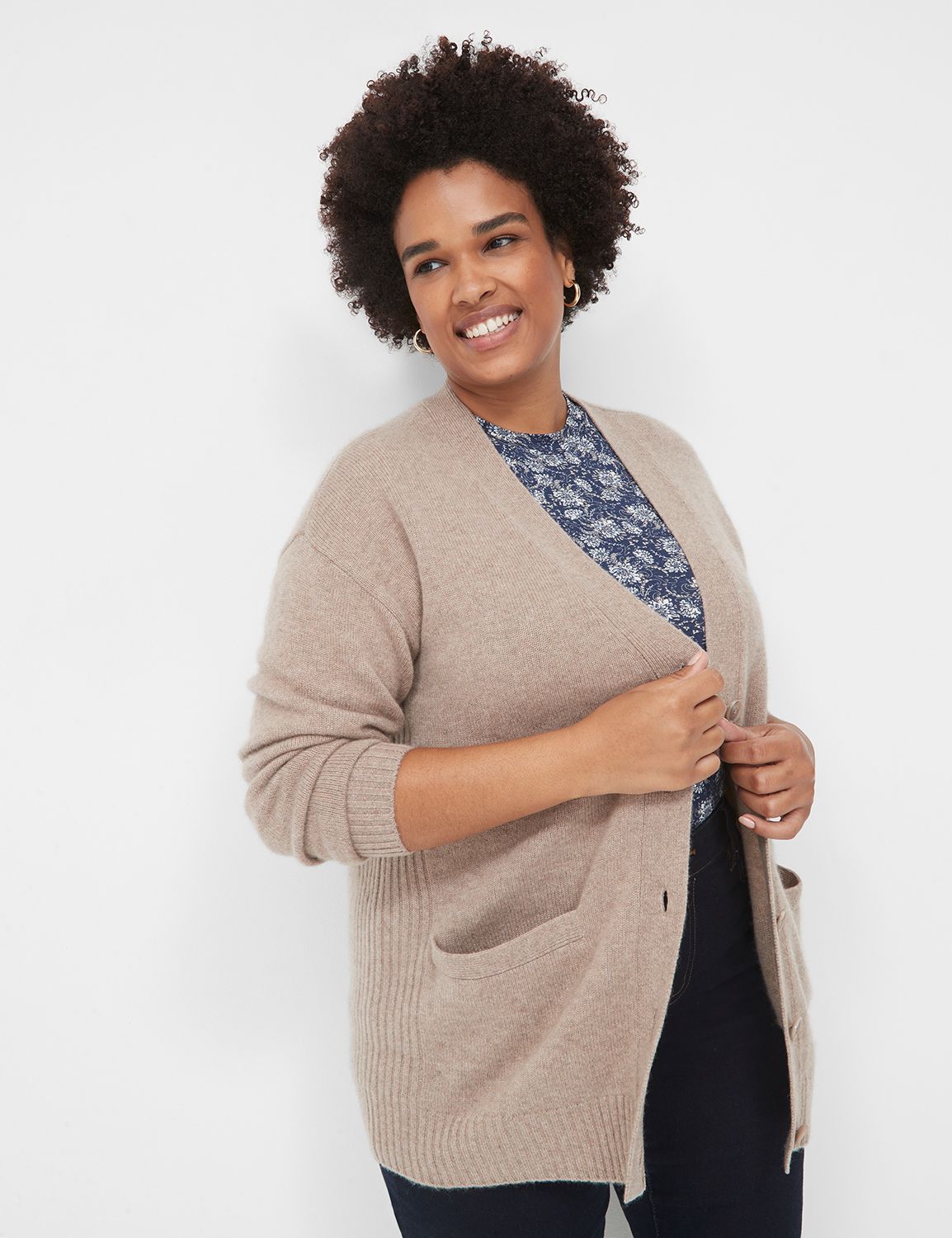 Classic Long Sleeve Button Front Ca | LaneBryant