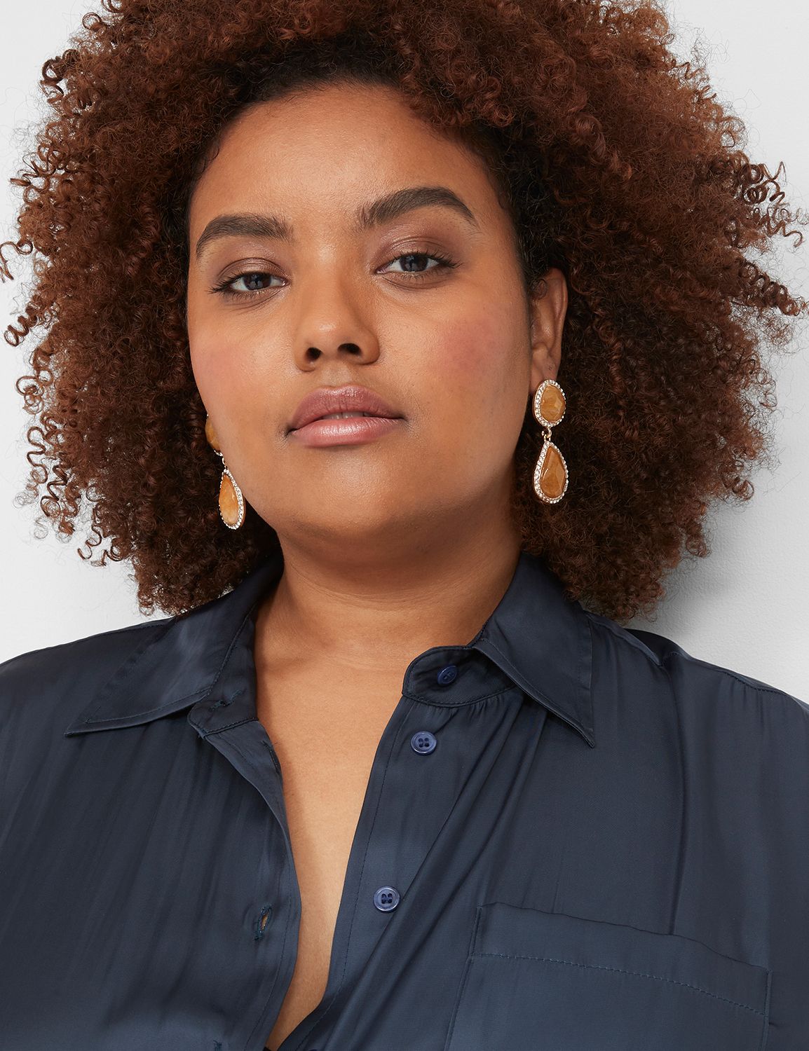 Pave Stone Drop Earrings LaneBryant