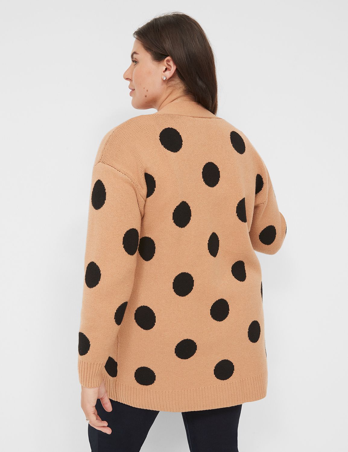 Classic Long Sleeve Open Front Dot Product Image 2