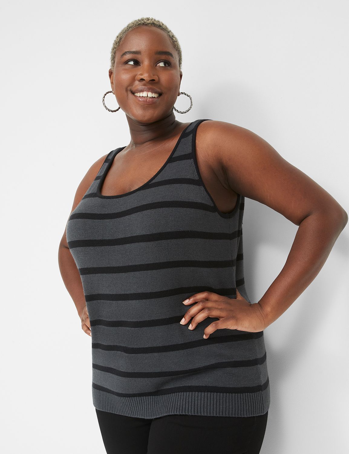 Striped sweater outlet tank