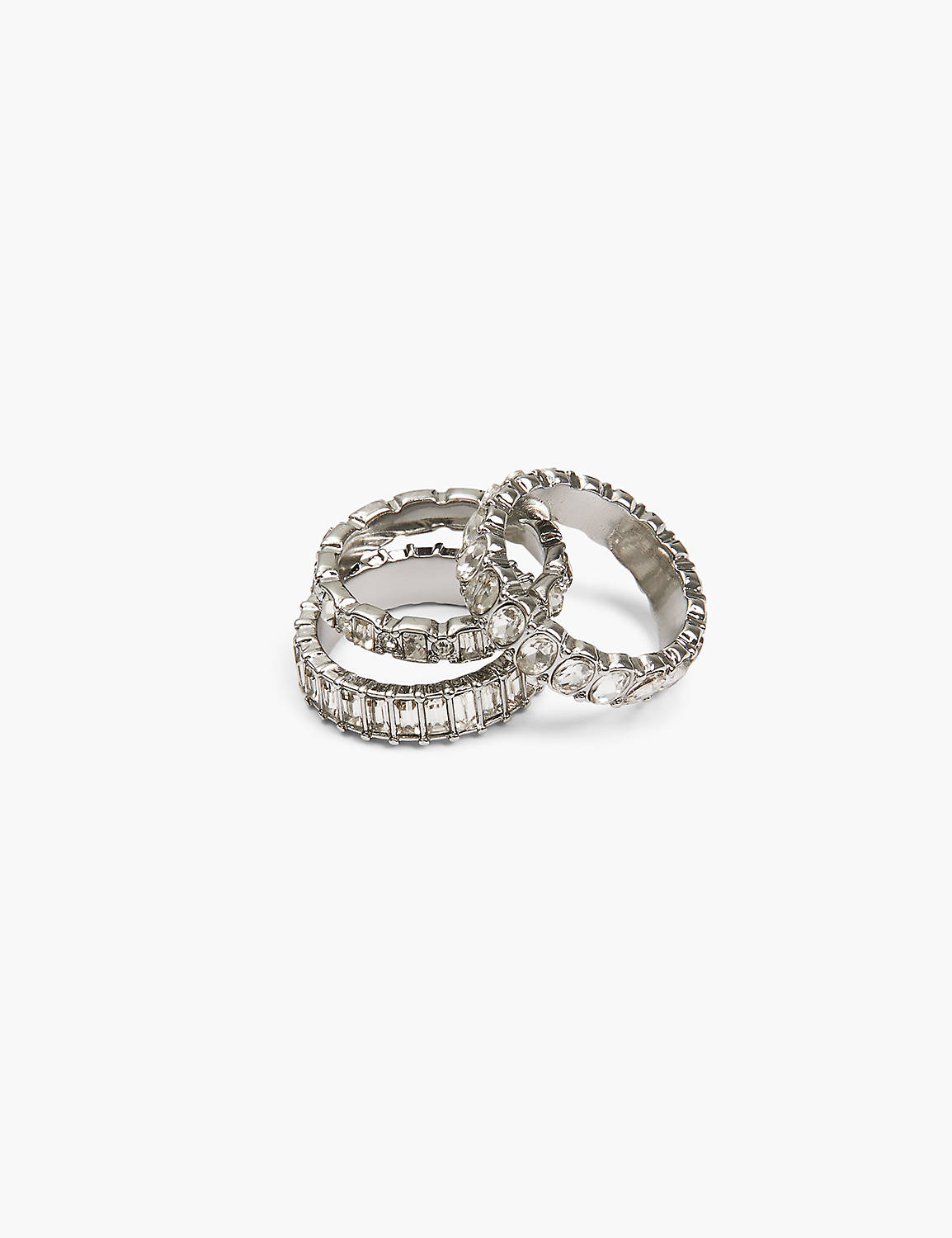 Pave & Baguette Stackable Rings 3 P Product Image 1