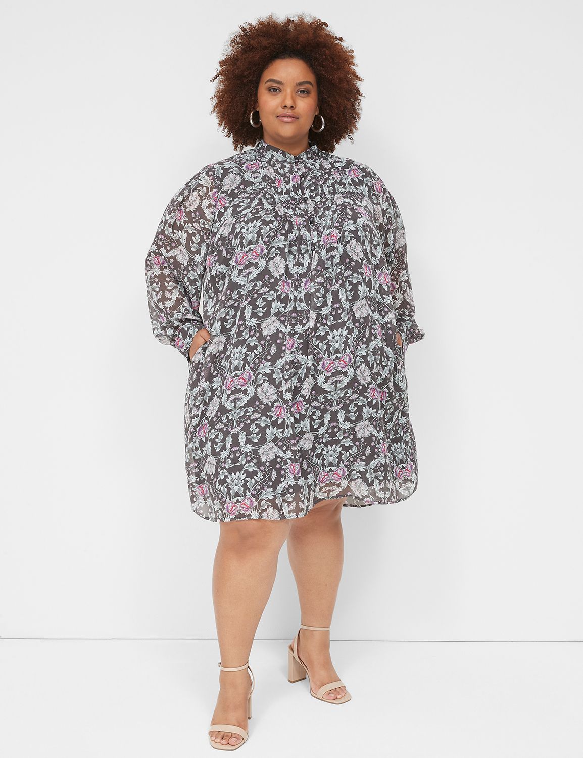 Pintuck Shirt Dress