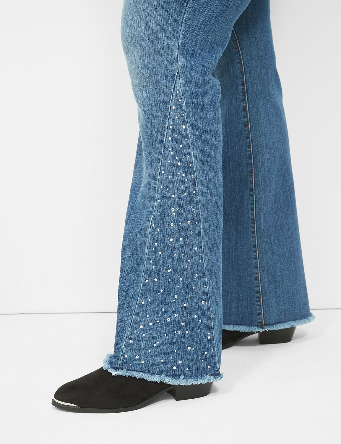 Seven7 High-Rise Flare Jean With Raw Hem