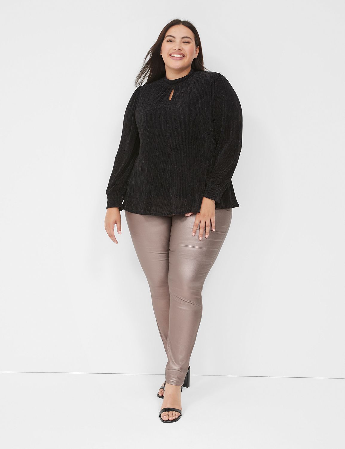 Coated Crease-front Leggings