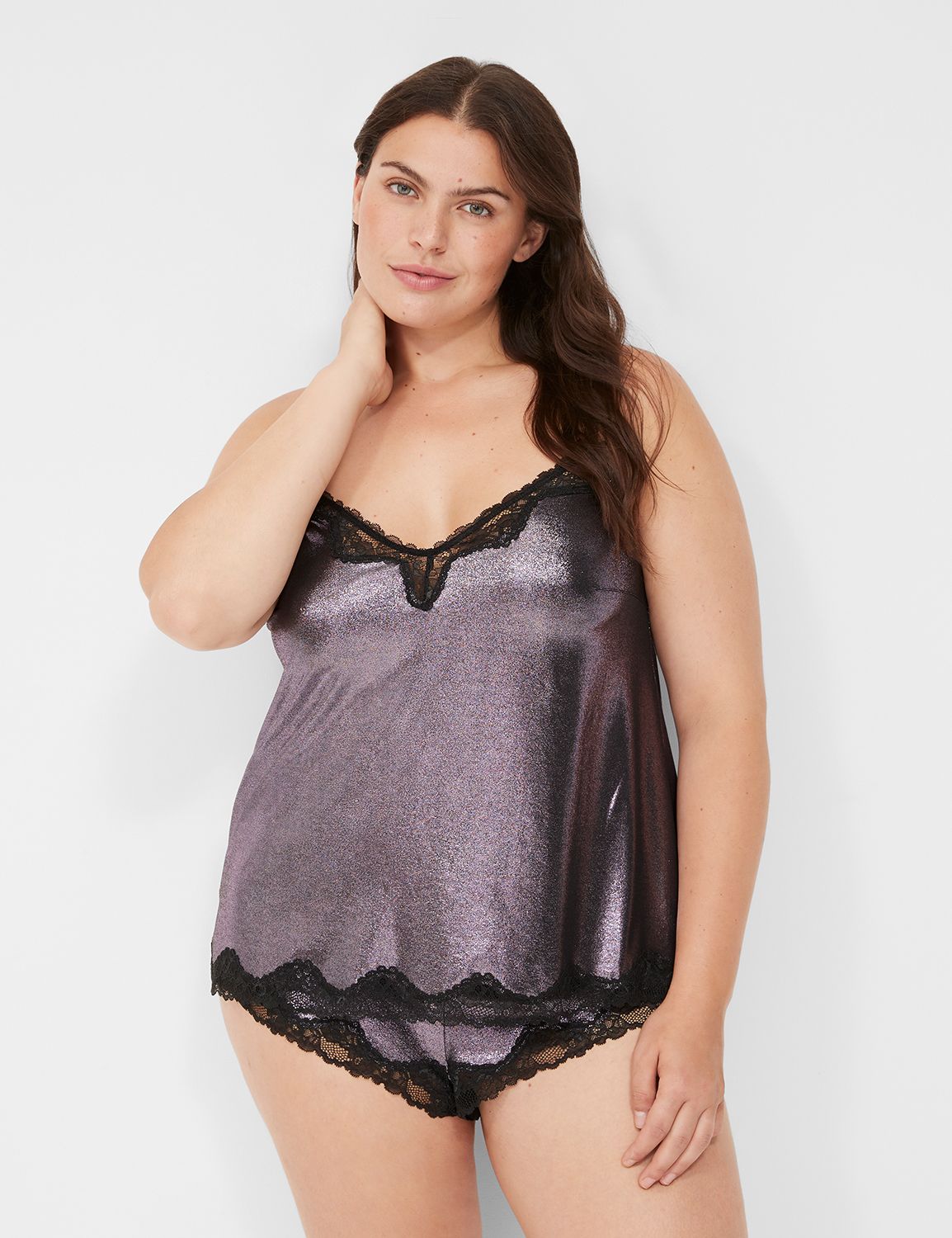 Lane Bryant Cotton Cami 38/40 Chocolate Plum