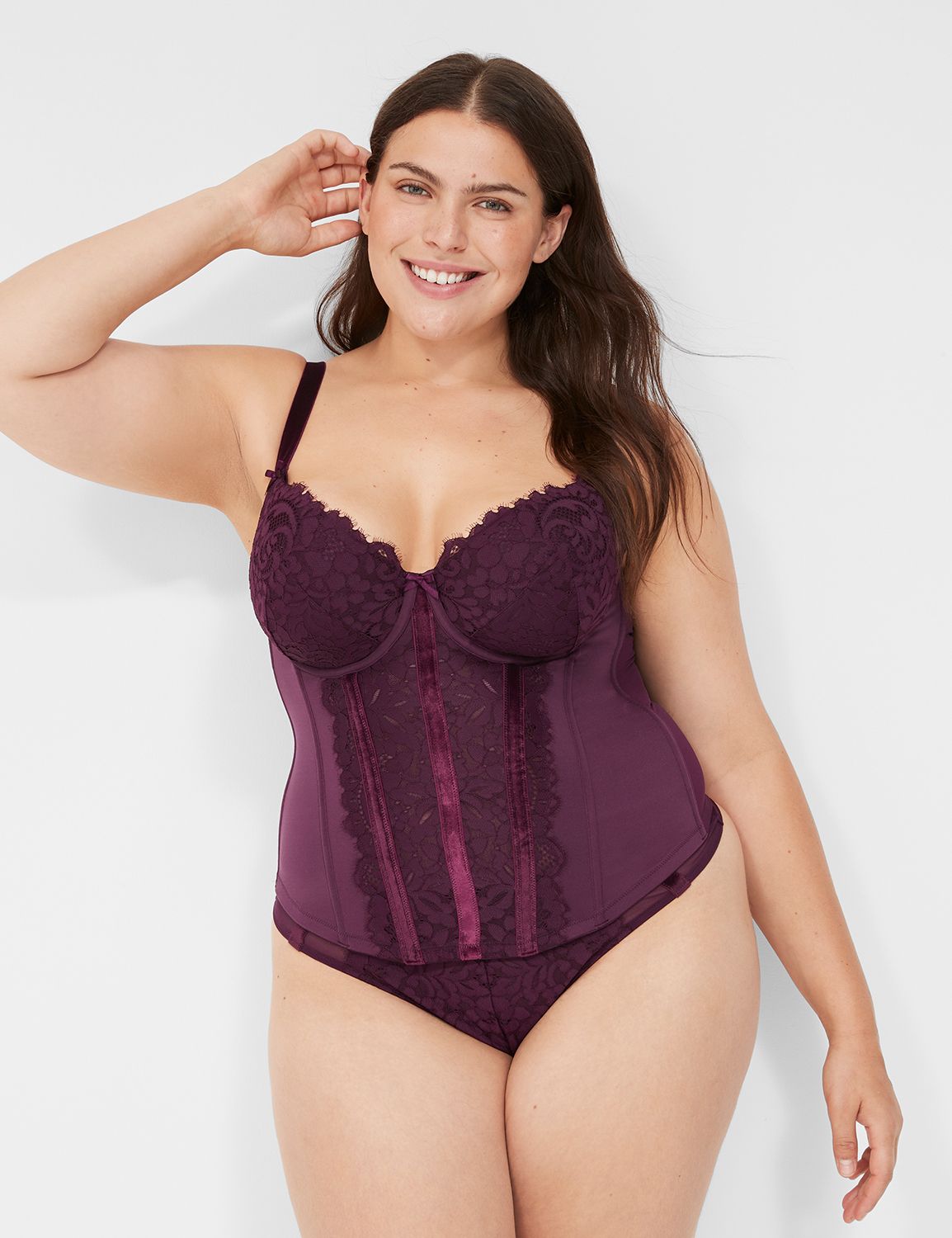 Lane Bryant on X: This #Cacique metallic lace bodysuit is even