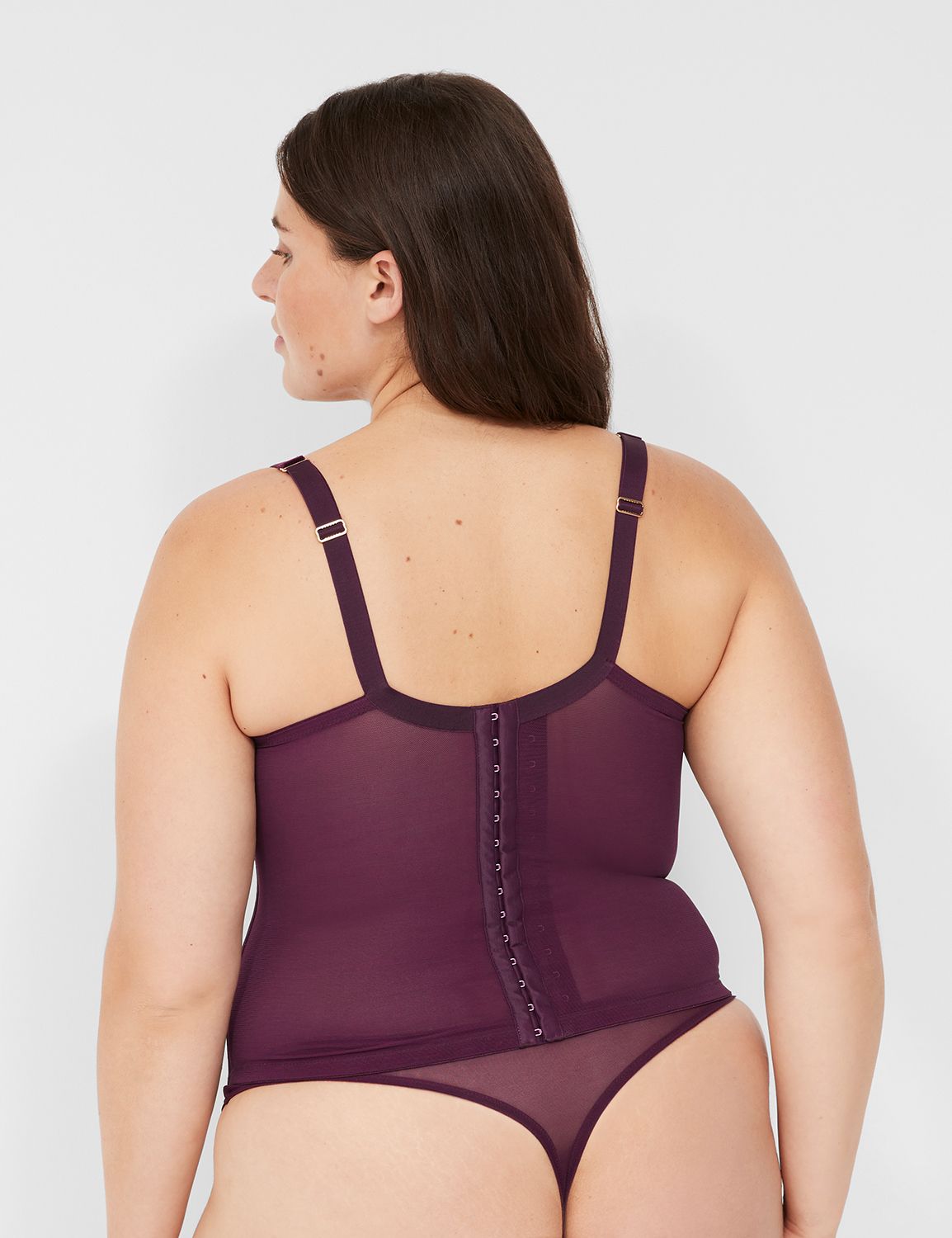 Velvet-Trim Lace Corset