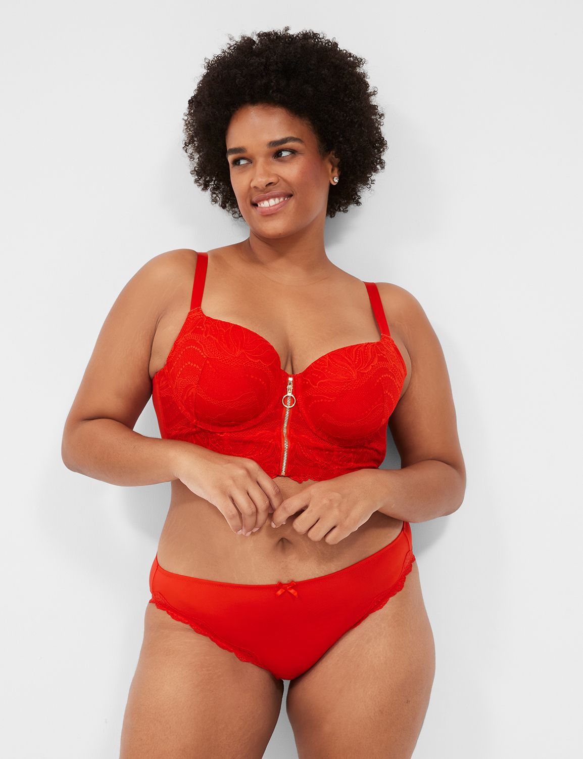 Buy Lane Bryant Cacique 44B Plus Size Bra Red Black Lace Online at