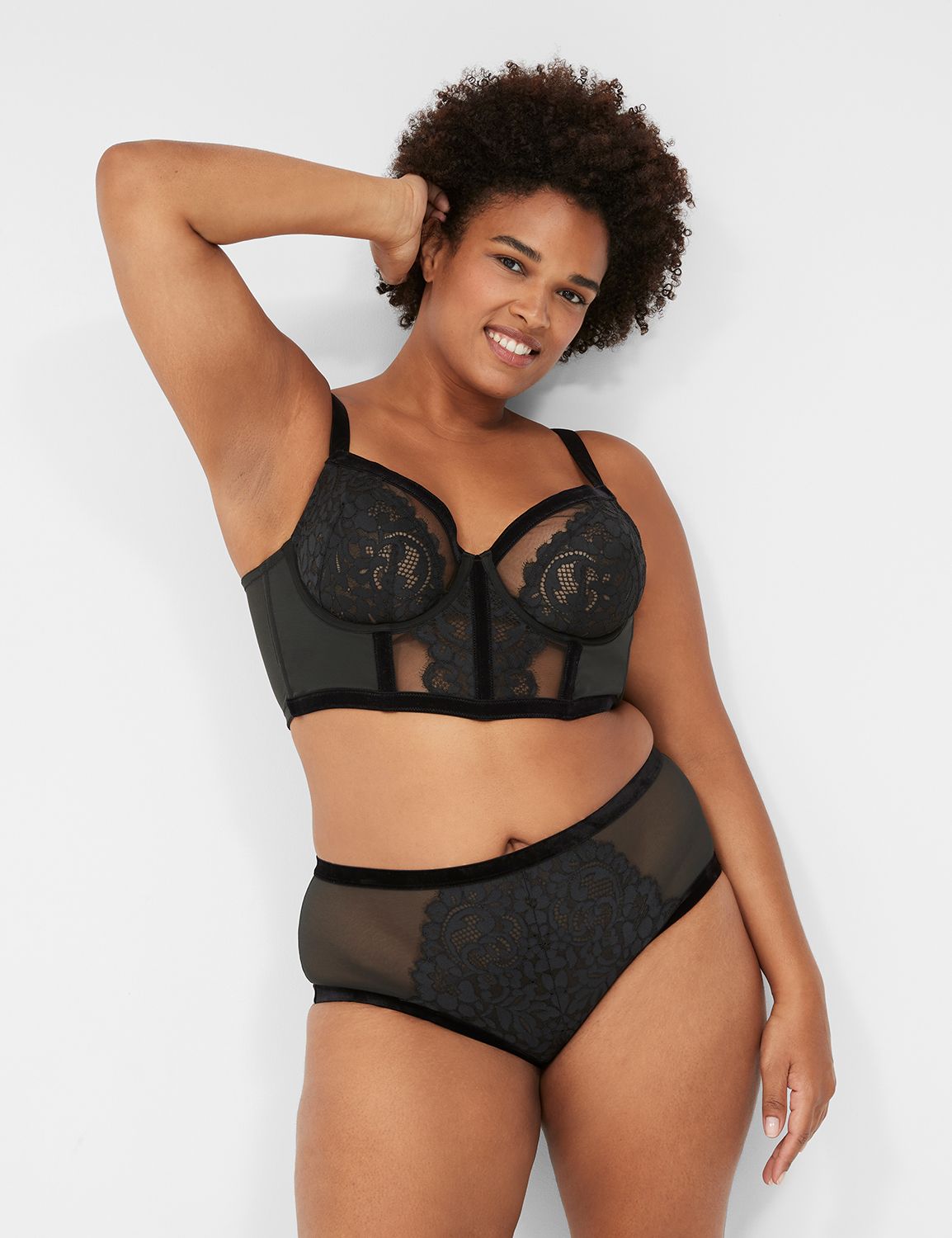 Velvet Trim Midi Cheeky Panty 11371 Product Image 2
