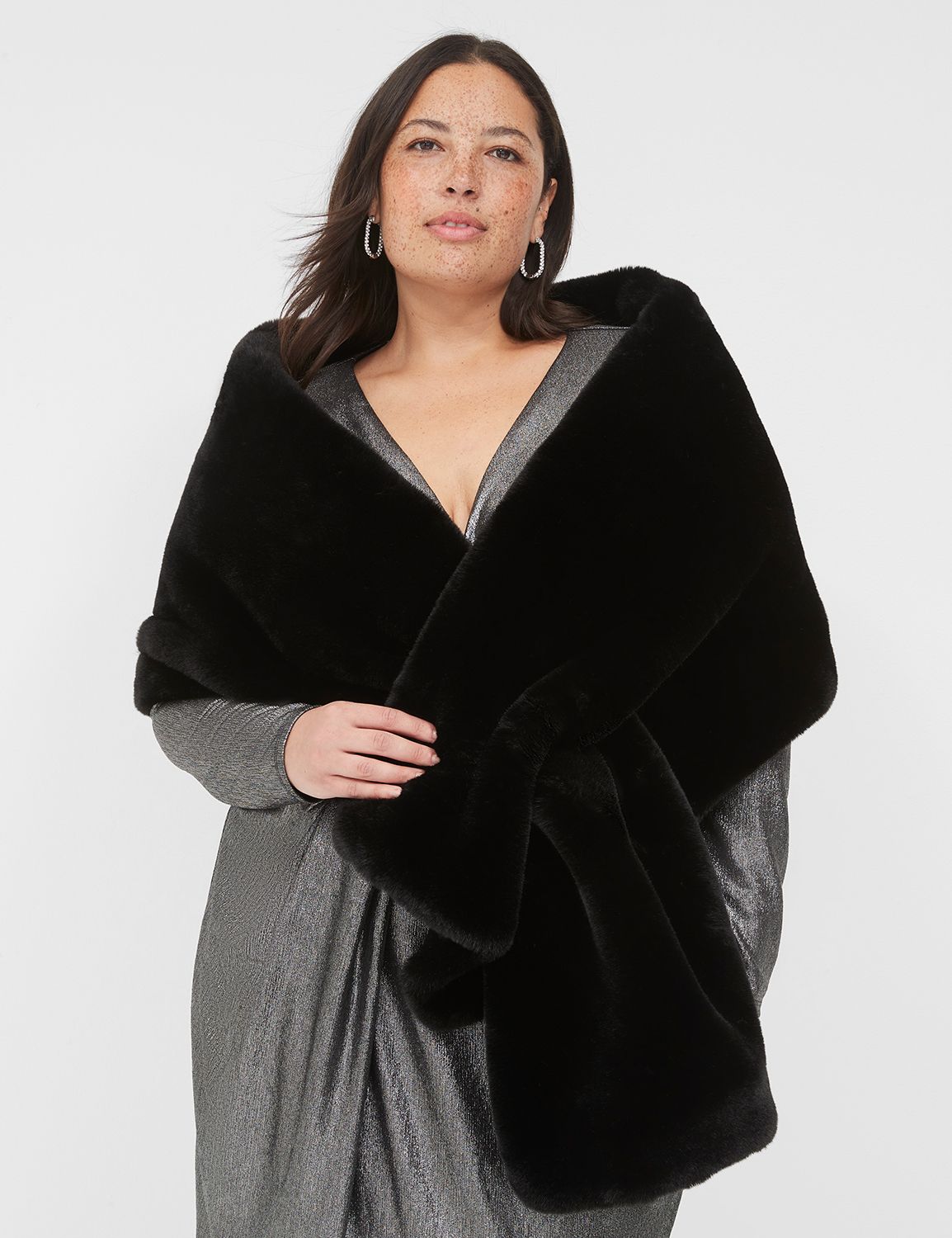 Fake fur plus size hotsell