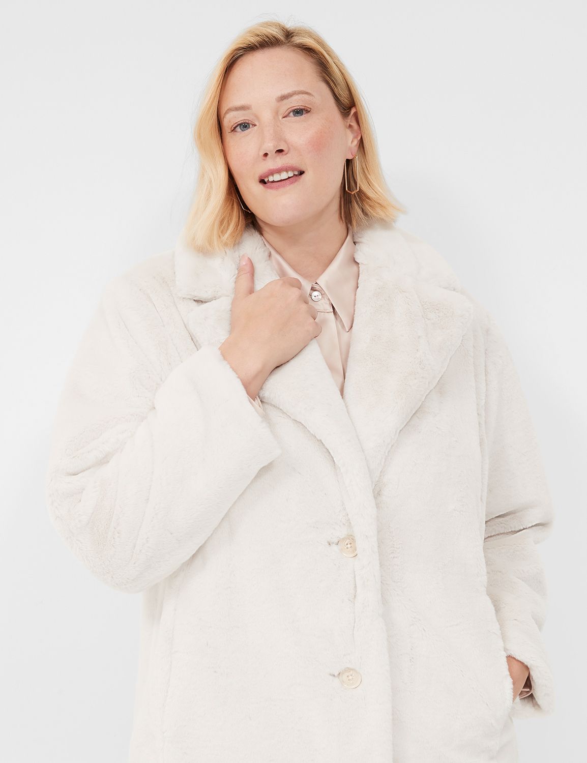 Faux-Fur Long Coat | LaneBryant