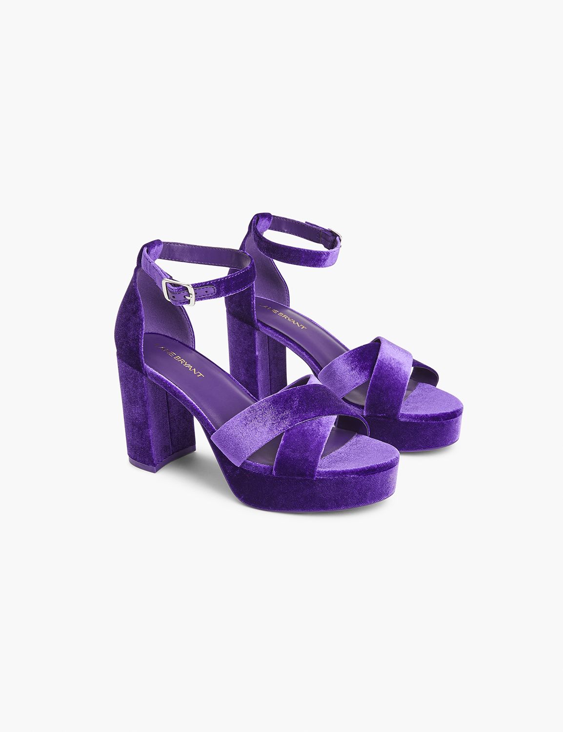 The Mode Collective, Shoes, The Mode Collective Velvet Strappy Block Heel  Podiumsandal Platform Heels 7