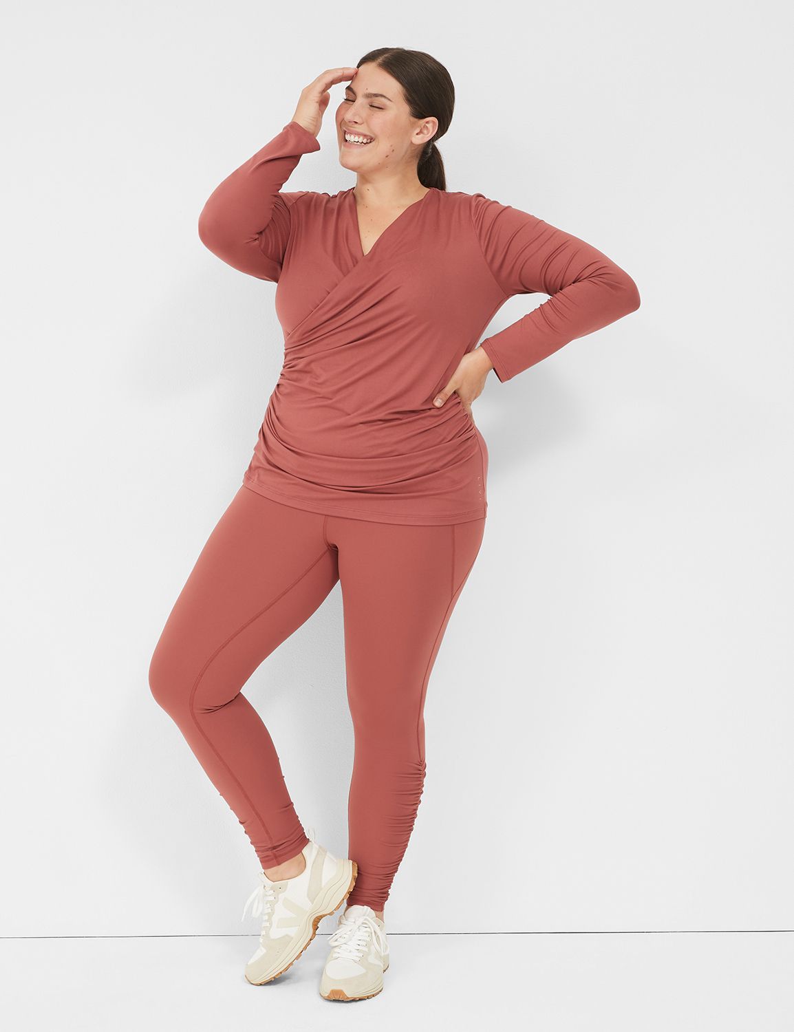 LIVI High Rise Livi Soft 7/8 Ruched | LaneBryant