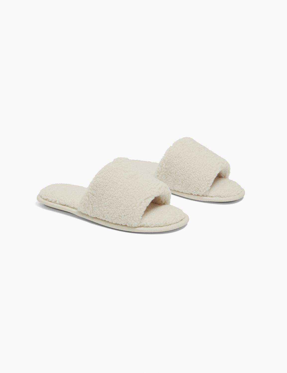 Faux Fur Slide Slippers - Open Toe 