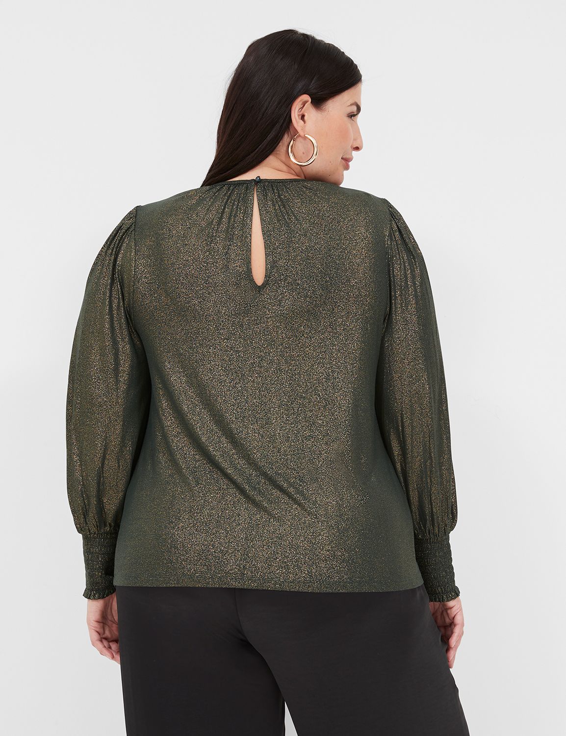 Smocked Cuff Long Sleeve Top