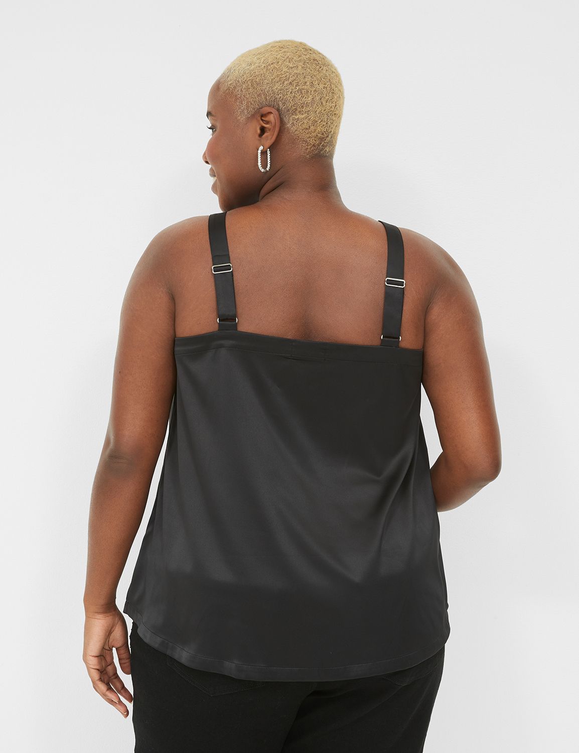 Relaxed V-Neck Satin Slip Cami