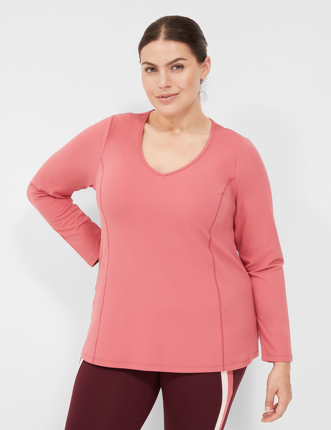 LIVI Long Sleeve VNeck Recycled Liv | LaneBryant