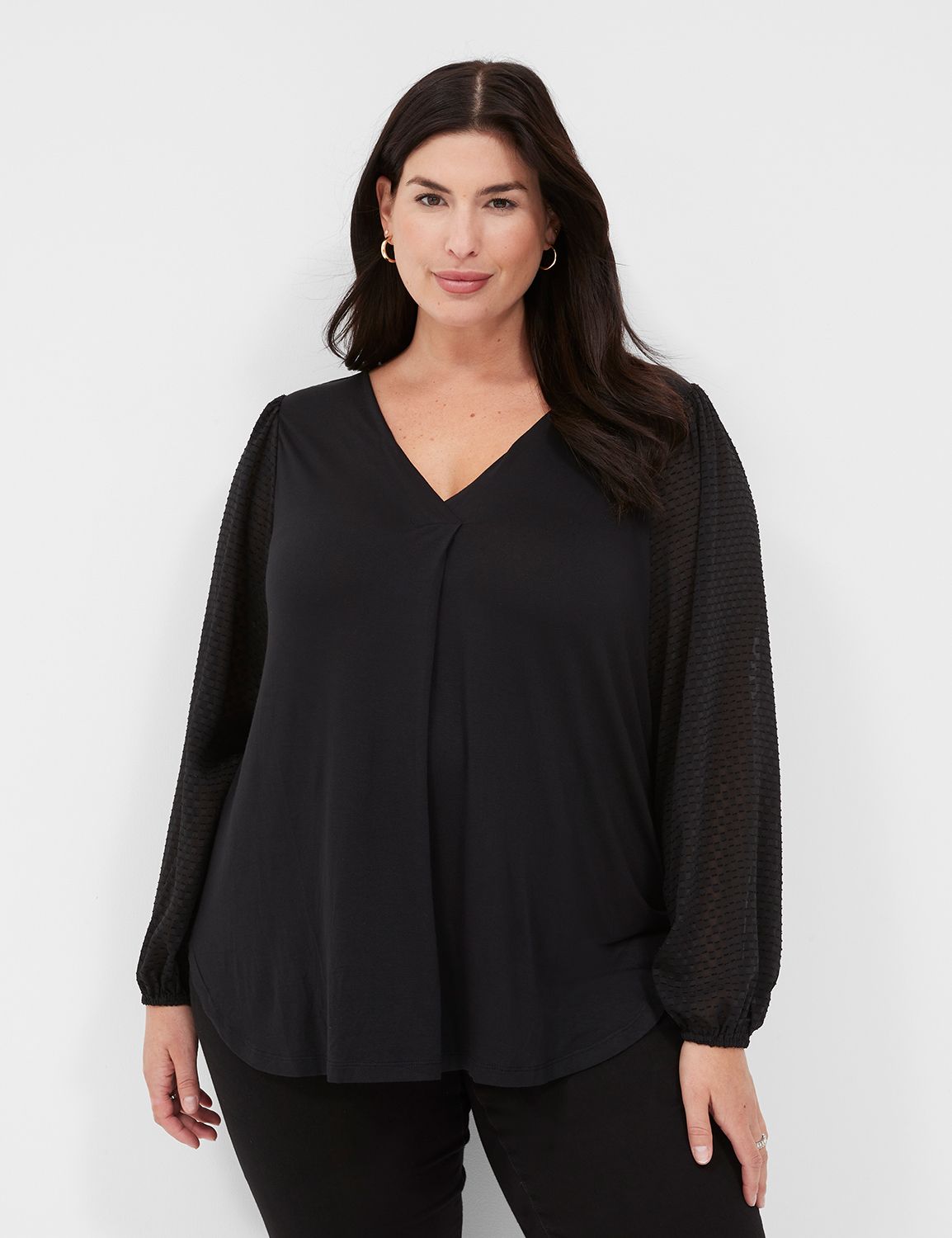 Top with V-neck main image 1