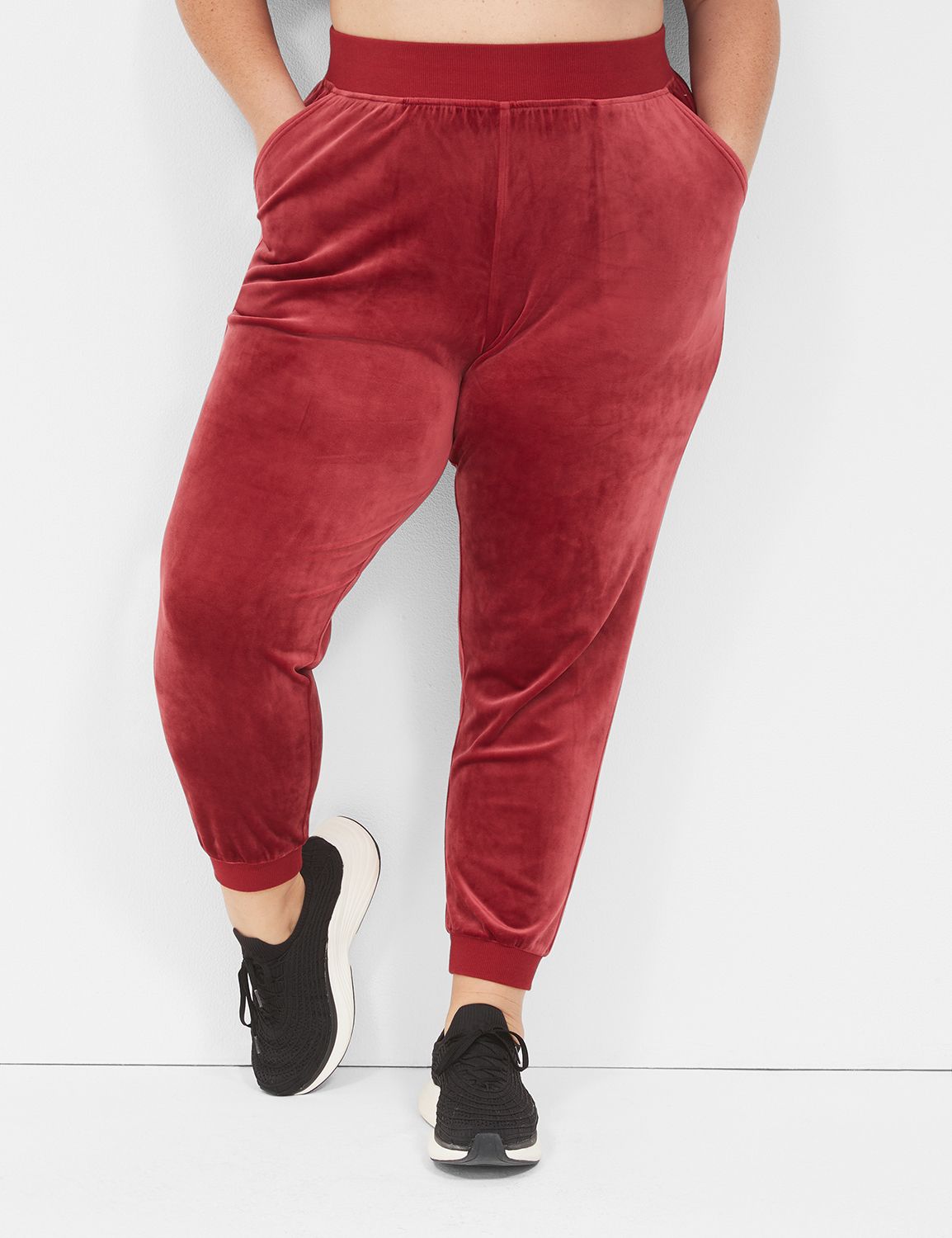 High-Waisted Luxe Velvet Jogger Sweatpants