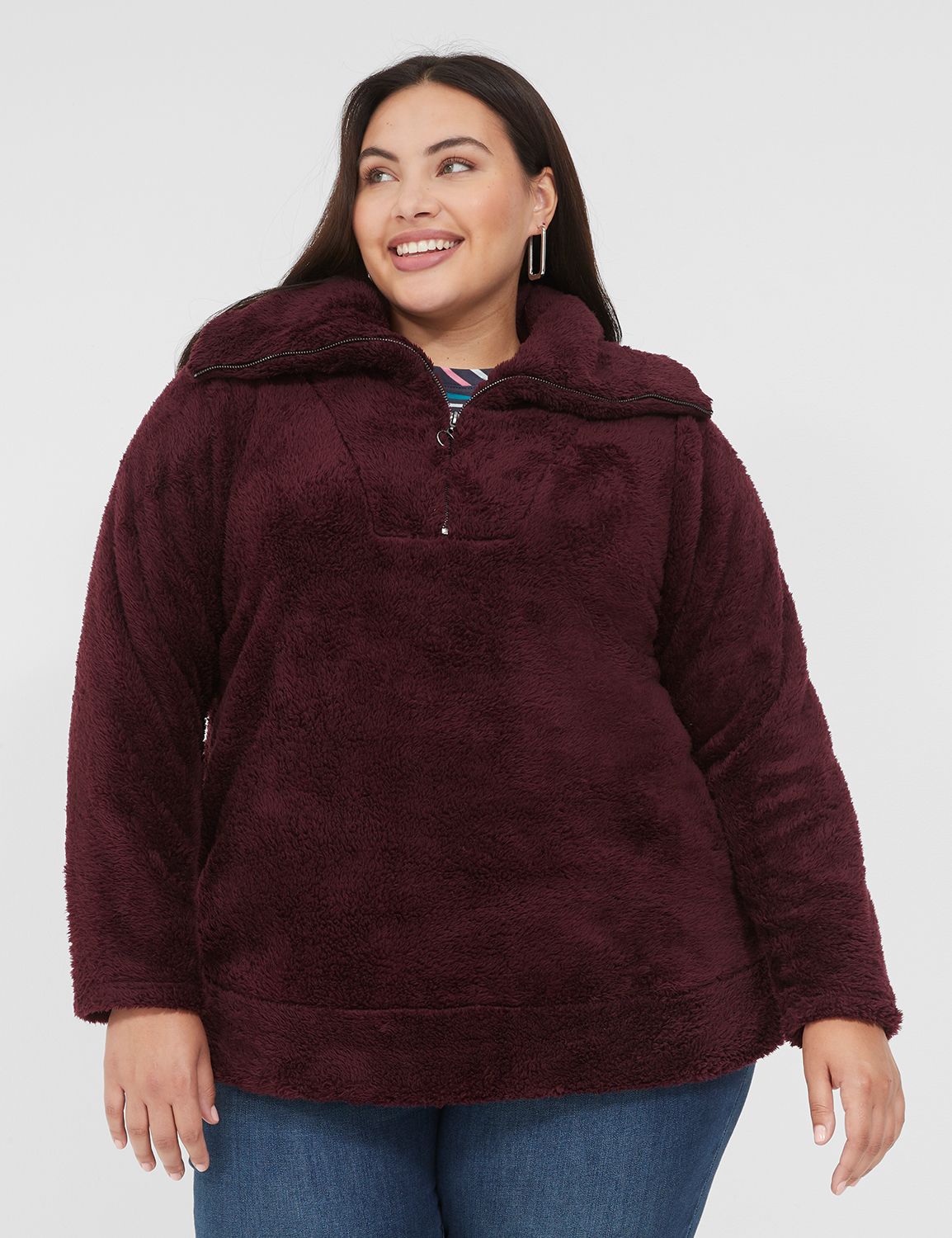 Maroon deals sherpa pullover