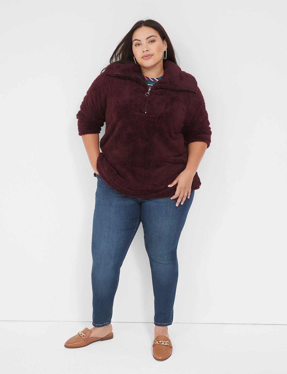 Sherpa plus cheap size pullover