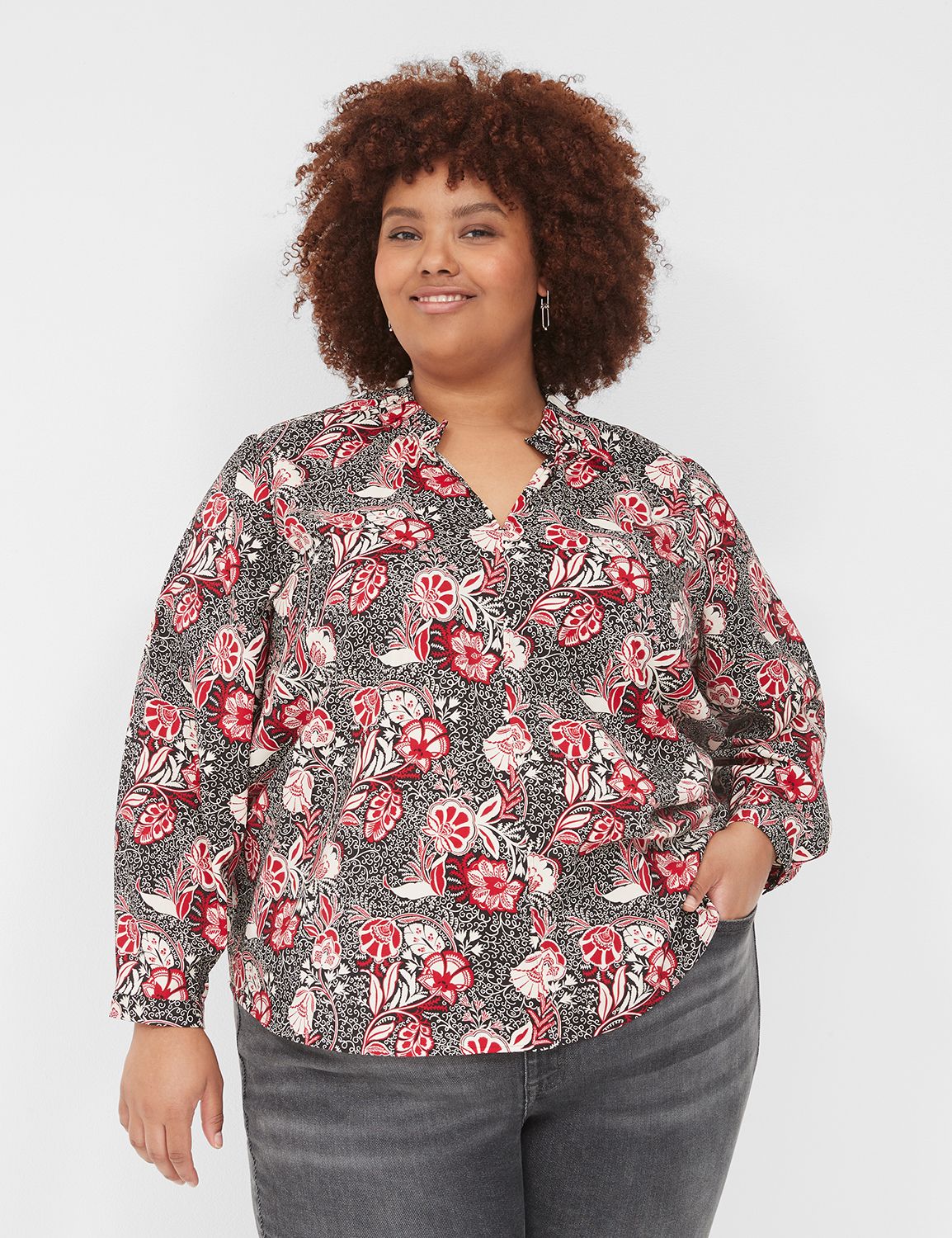 Final Sale Plus Size Off the Shoulder Top with Frill Bottom in