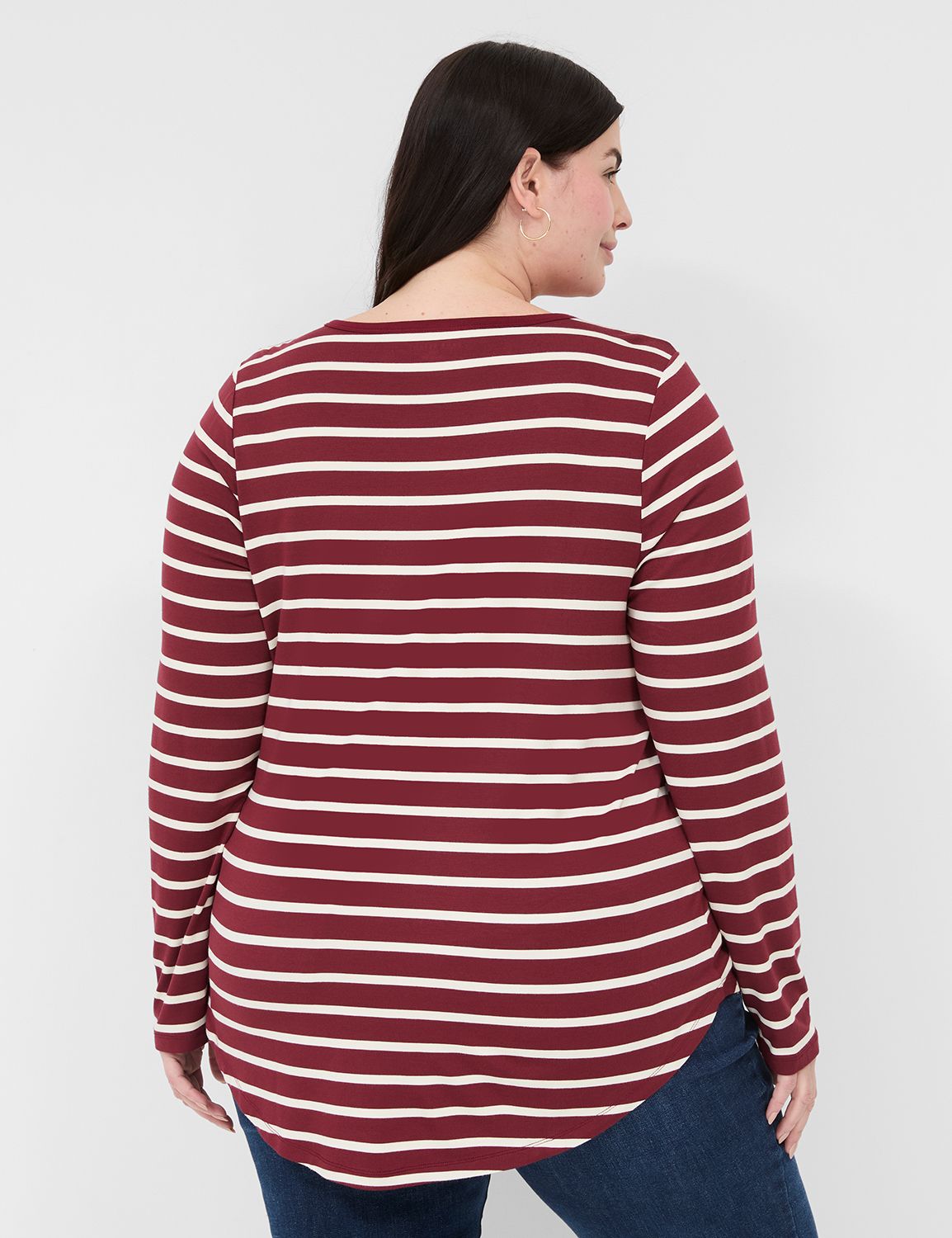 Curved hem long sleeve hotsell