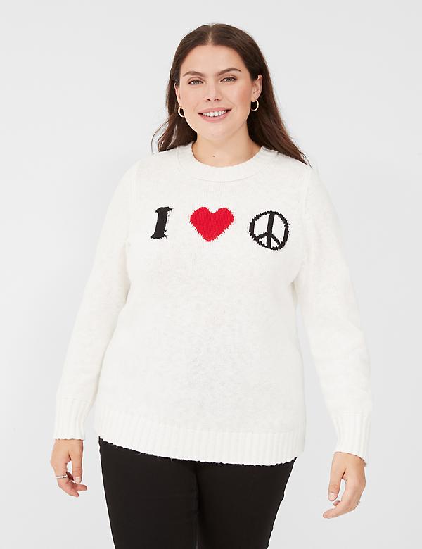 Crew-Neck Peace Sweater
