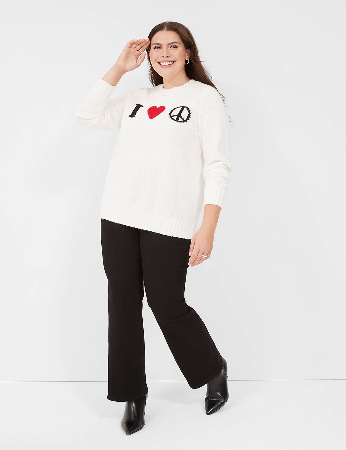 Classic Long Sleeve Crew Neck Peace Product Image 3