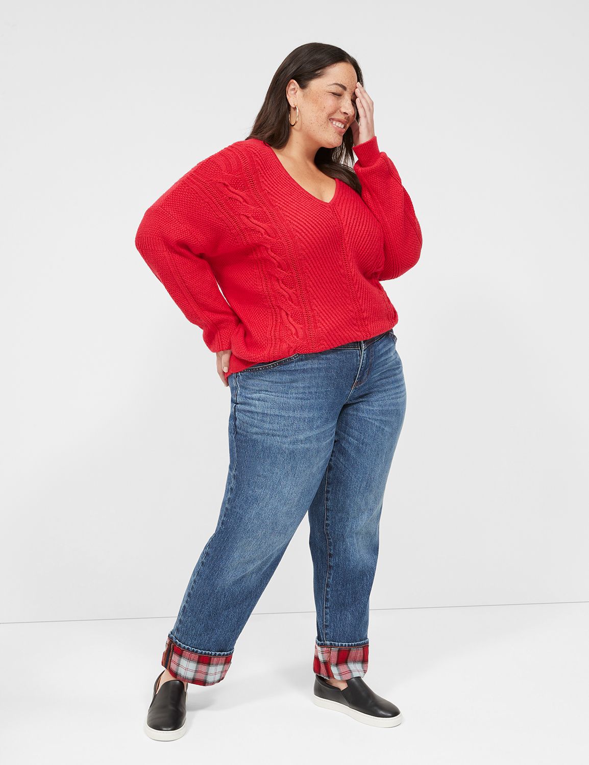 CABLE SLEEVE SWEATSHIRT main image 1