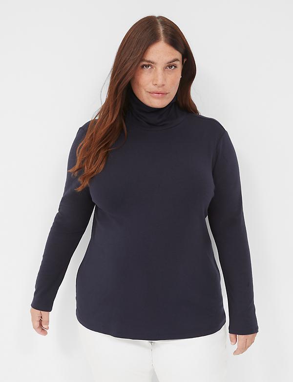 Fitted Long Sleeve Turtleneck Top F | LaneBryant