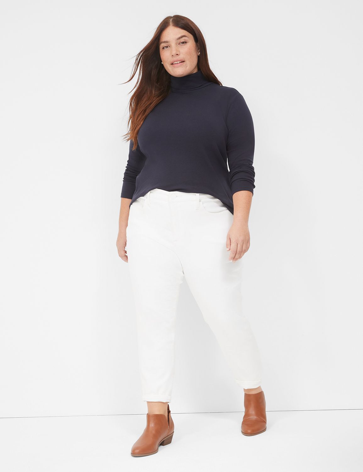 Fitted Long Sleeve Turtleneck Top F Product Image 3