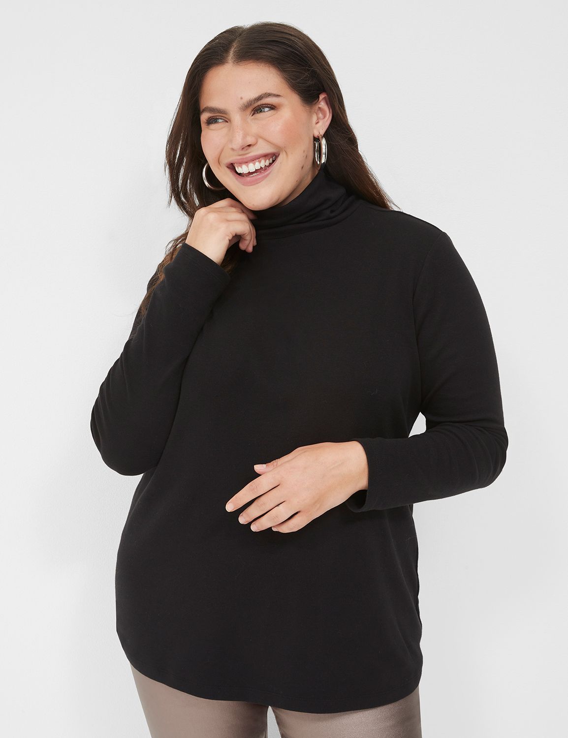 Fitted Long Sleeve Turtleneck Top F Product Image 1