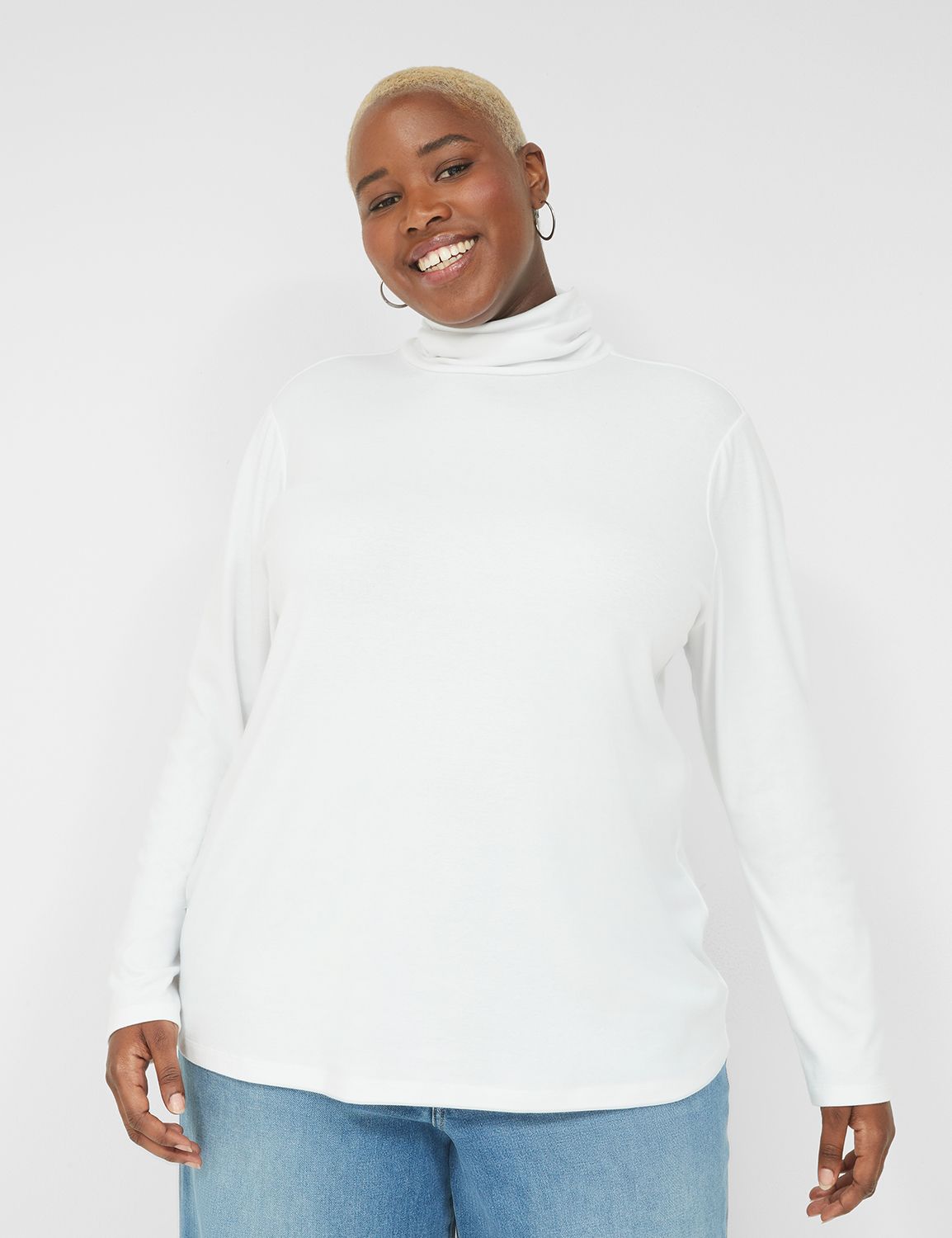 White Fitted Turtle Neck Jumper