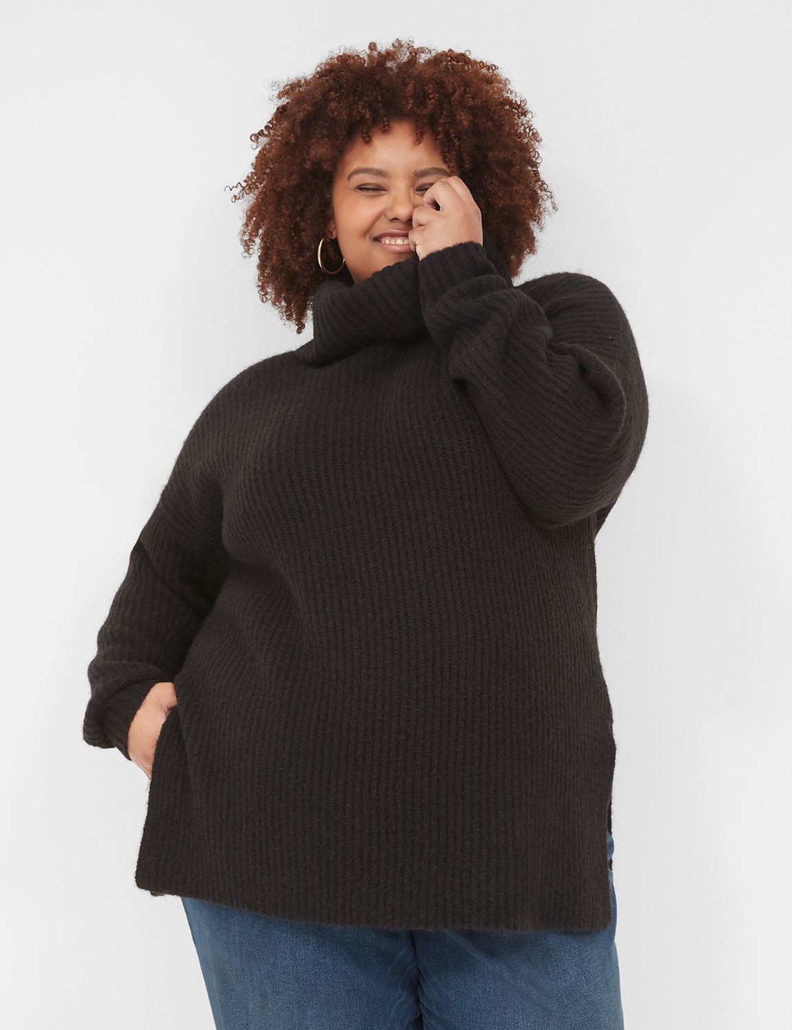 Classic Long Sleeve Mock Neck Ribbe