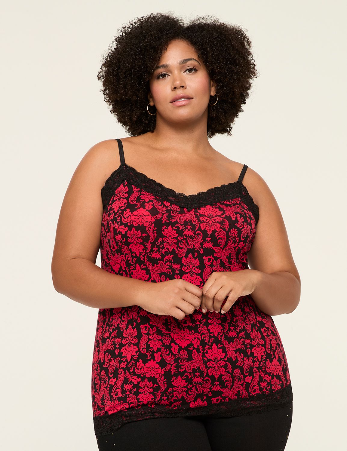 Sleeveless Lace Trim Cami F 1139455 Product Image 1