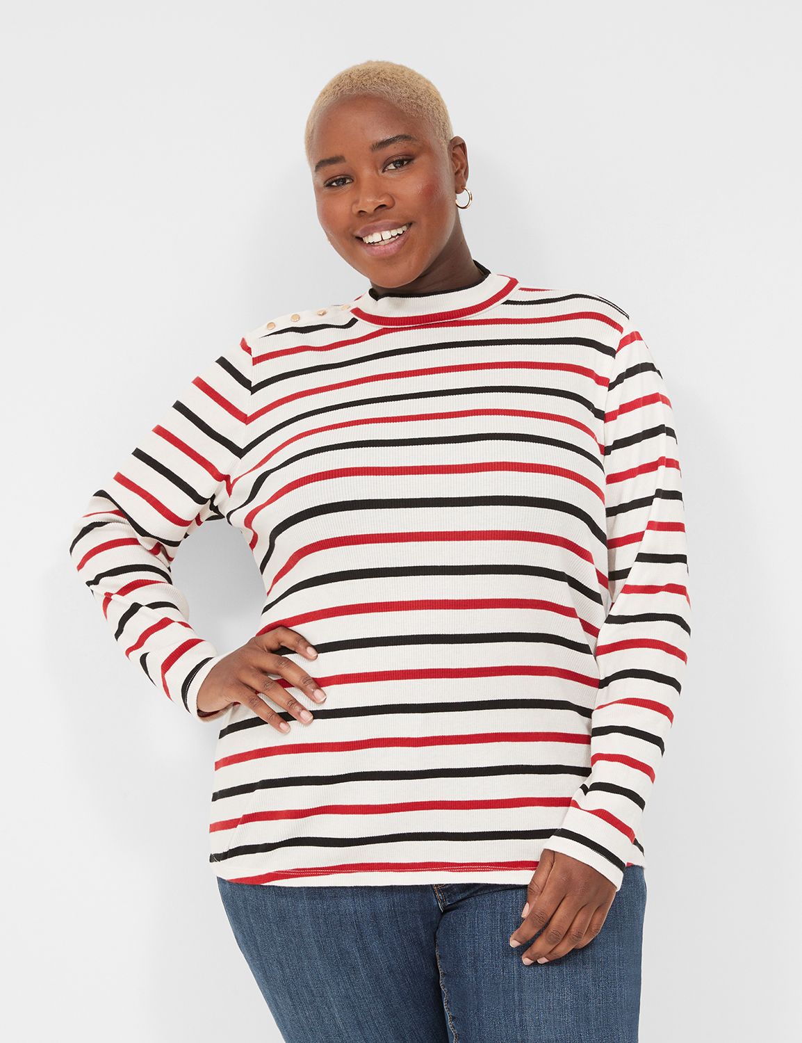 Fitted Long-Sleeve Turtleneck Top