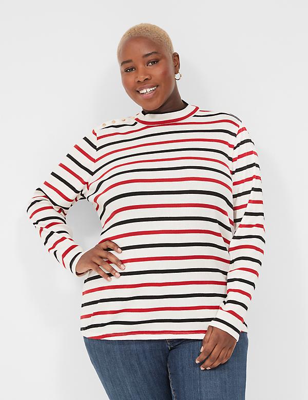 Fitted Long-Sleeve Turtleneck Top