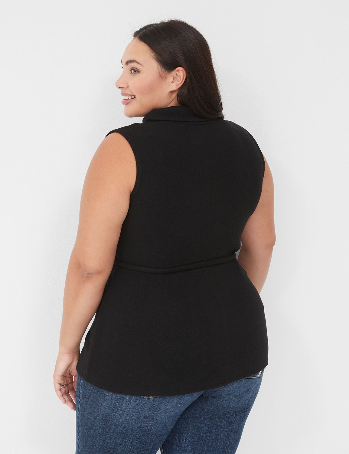 Plus Size Black Vest Top