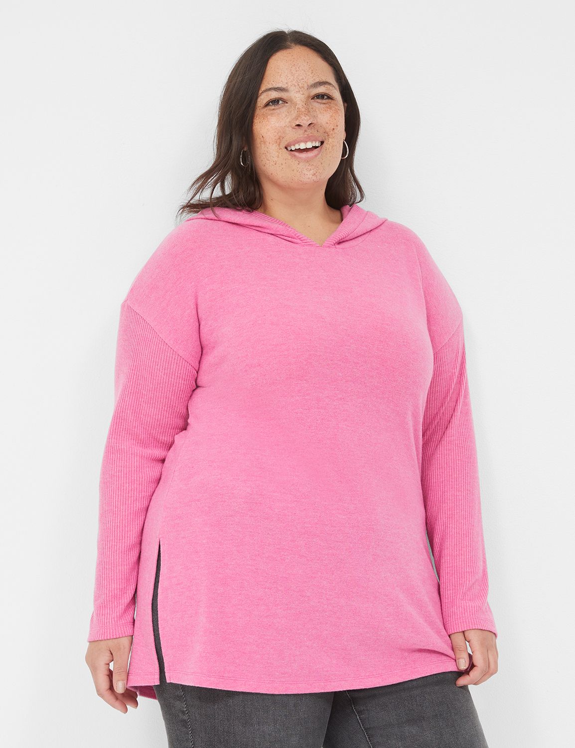 Classic Long Sleeve Curved Hem Hood | LaneBryant