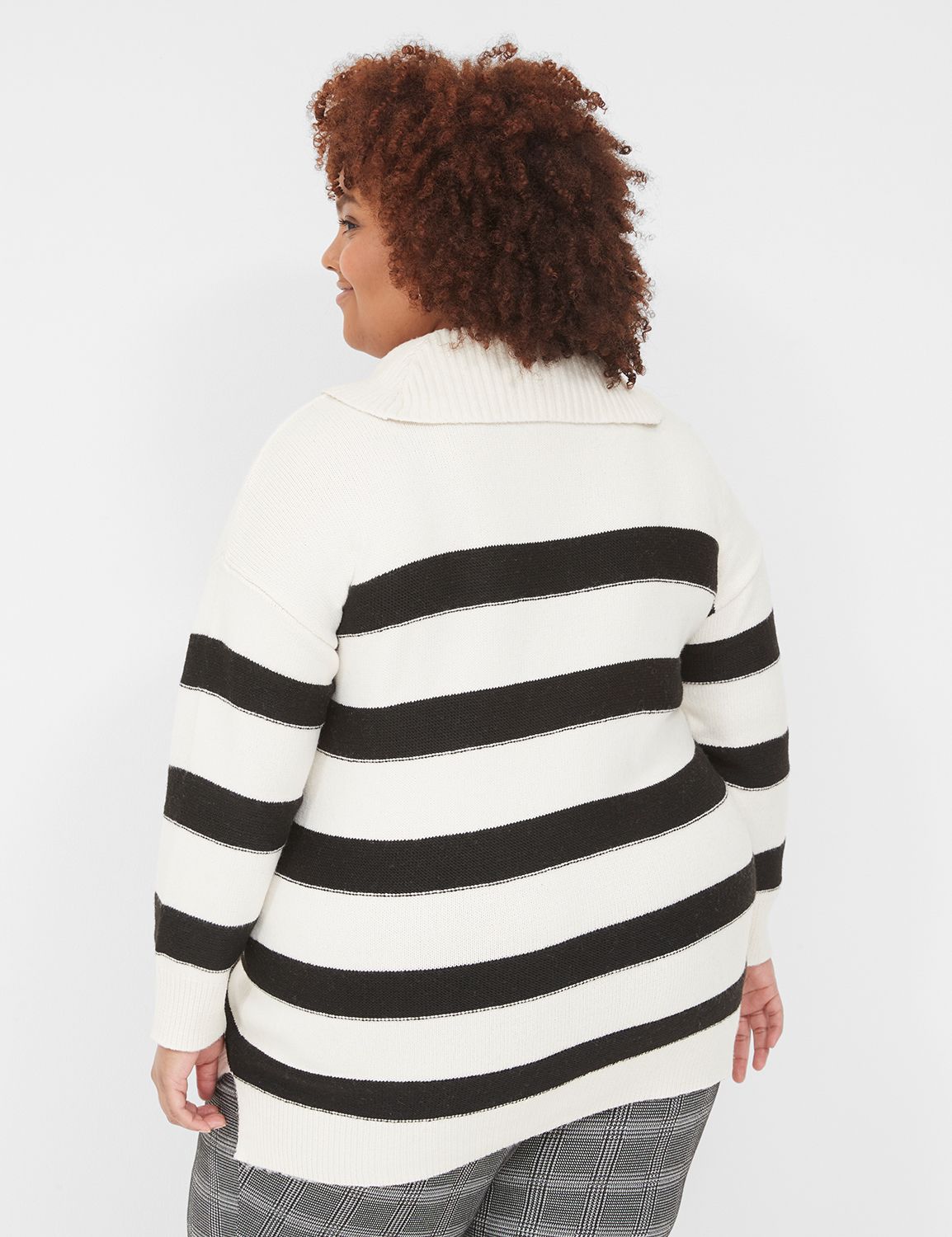 Cowlneck Stripe Tunic Sweater